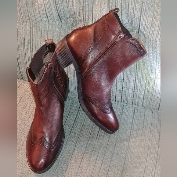 Bugatti burgundy wingtip luxury boot - Picture 6 of 10